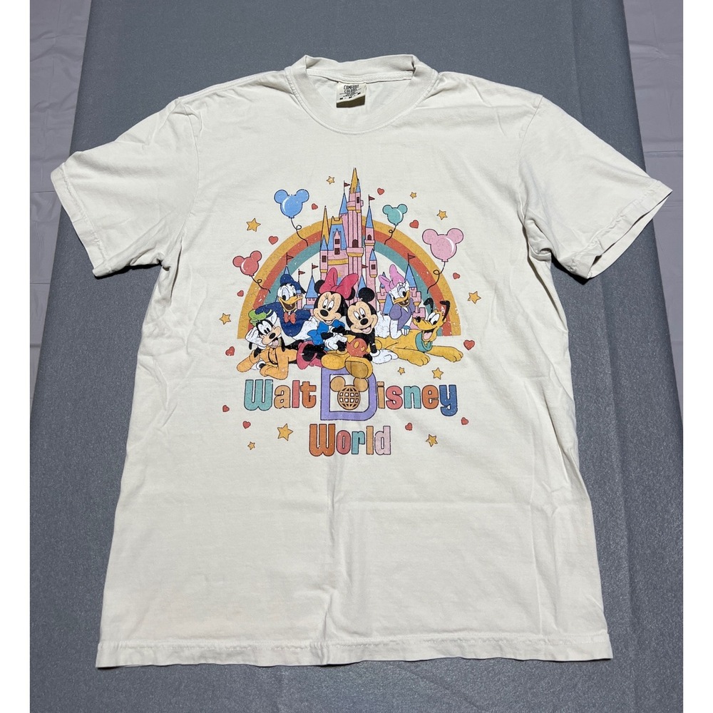 Comfort Colors Walt Disney World Mickey Mouse Friends Graphic T-Shirt Ivory M
